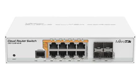 MIKROTIK SWITCH POE CRS112-8P-4S-IN SIN FUENTE